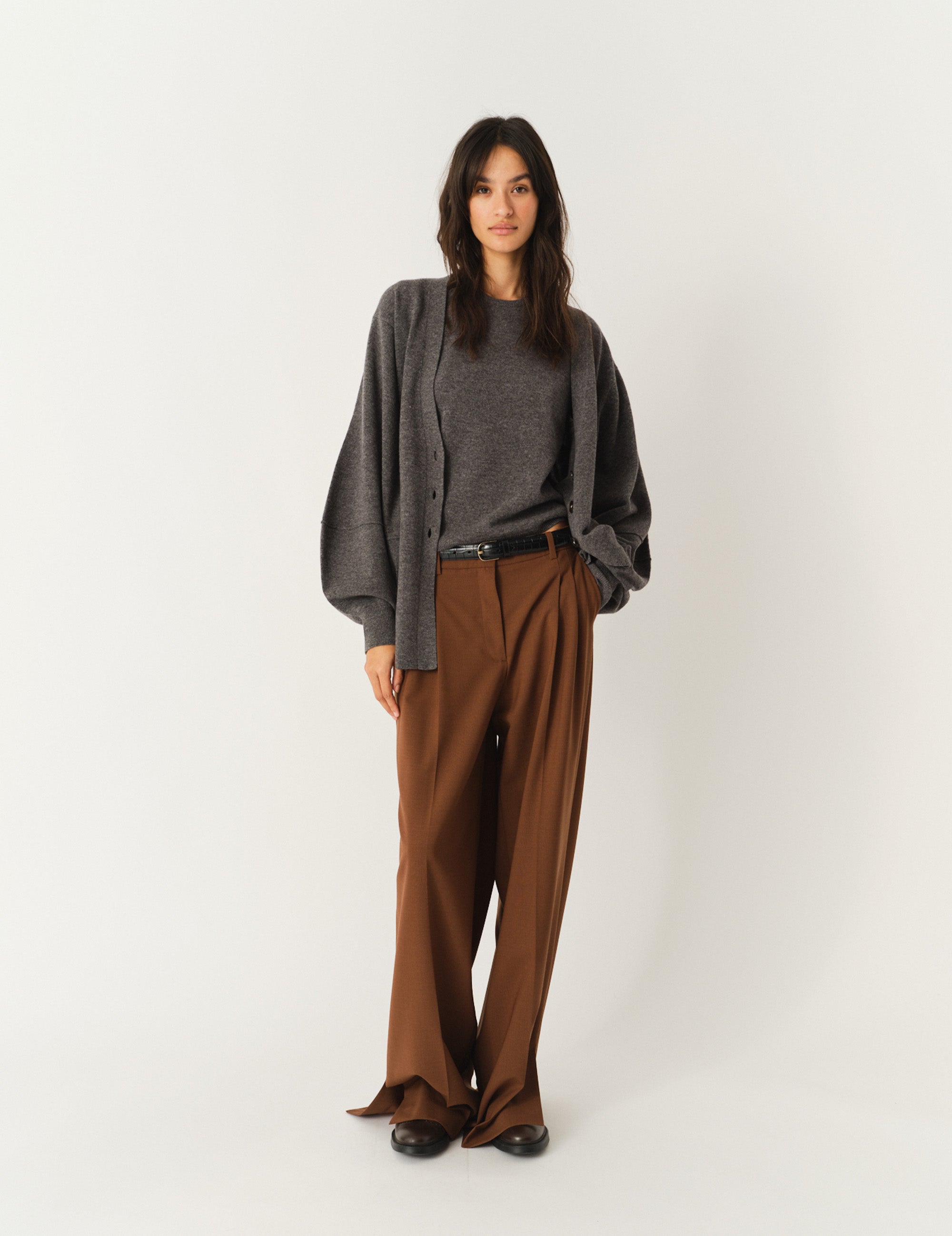 Como Sleeve Cardigan Grey Melange 6 / Grey Melange
