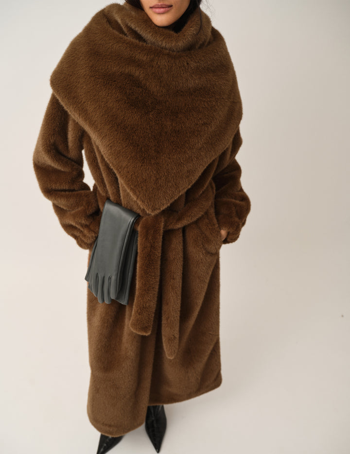 Bianchi Long Coat Brown 4 / Brown