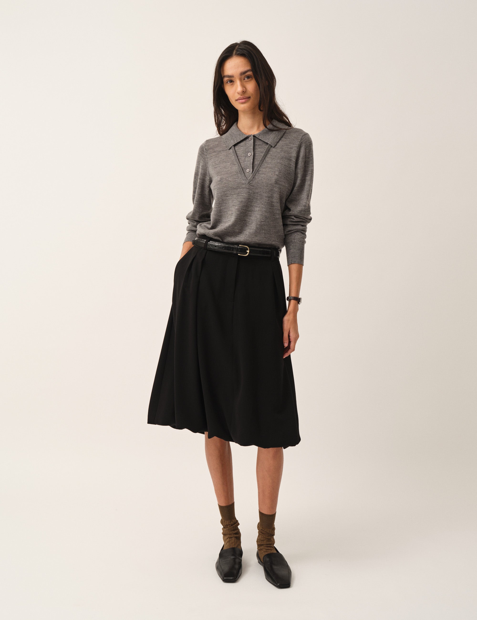 Bergen V Polo Grey Melange 4 / Grey Melange