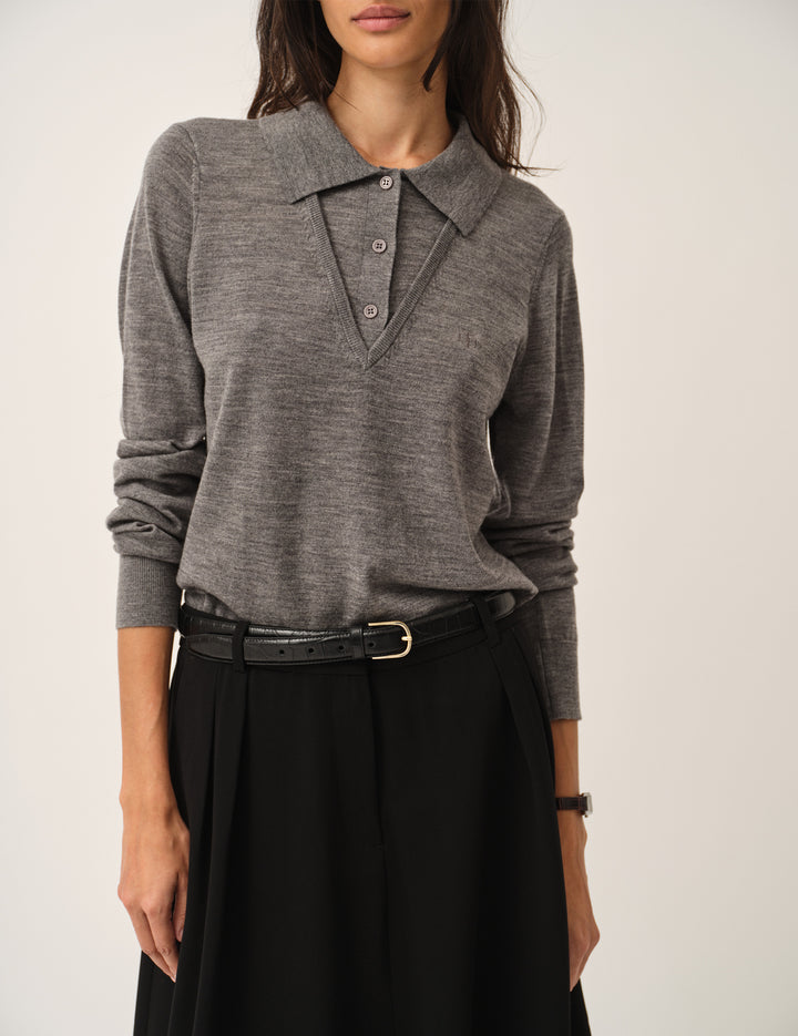 Bergen V Polo Grey Melange 4 / Grey Melange