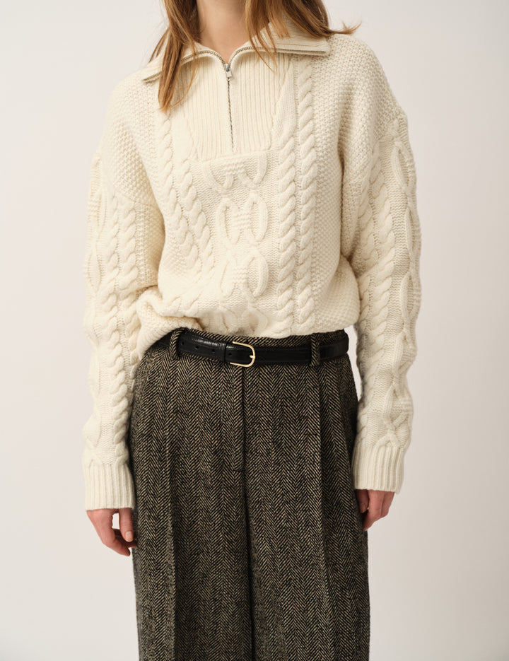 Como Zip Sweater Cream 4 / Cream