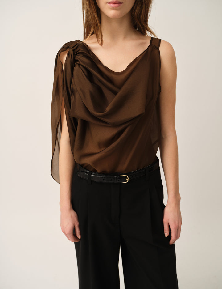 Gilian Drape Top Espresso 4 / Espresso