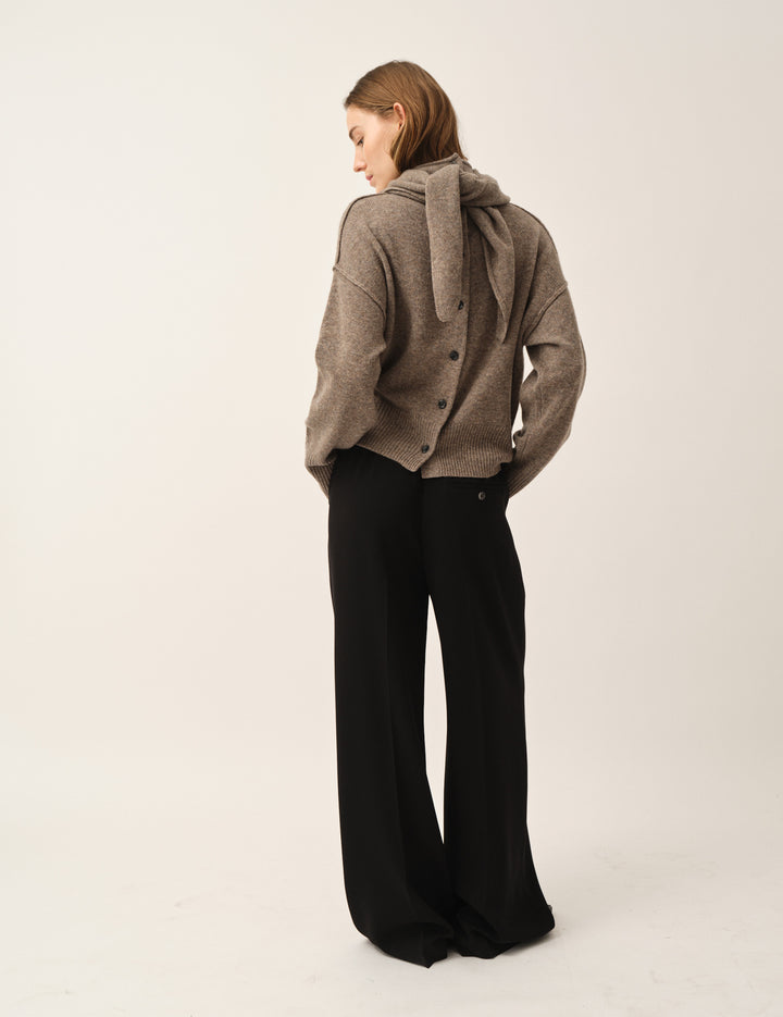 Crepe Logo Pants Black 4 / Black