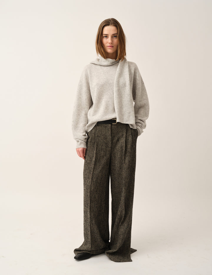 Volmer Scarf Sweater Heather Grey Melange 4 / Heather Grey Melange