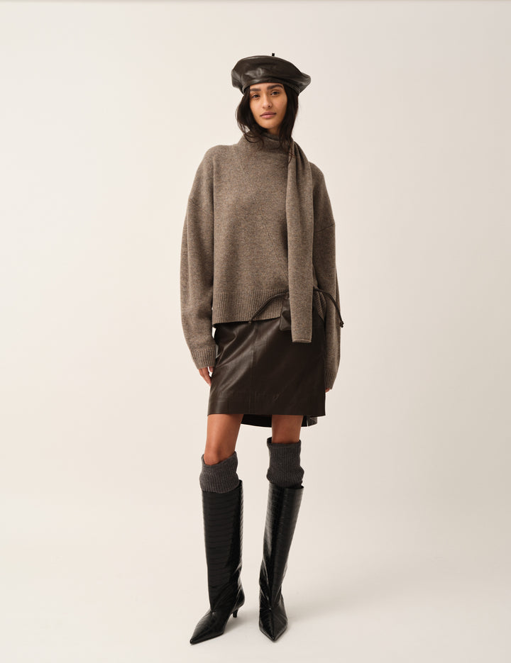 Volmer Scarf Sweater Mushroom 4 / Mushroom