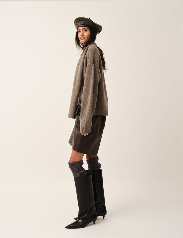 Volmer Scarf Sweater Mushroom 4 / Mushroom