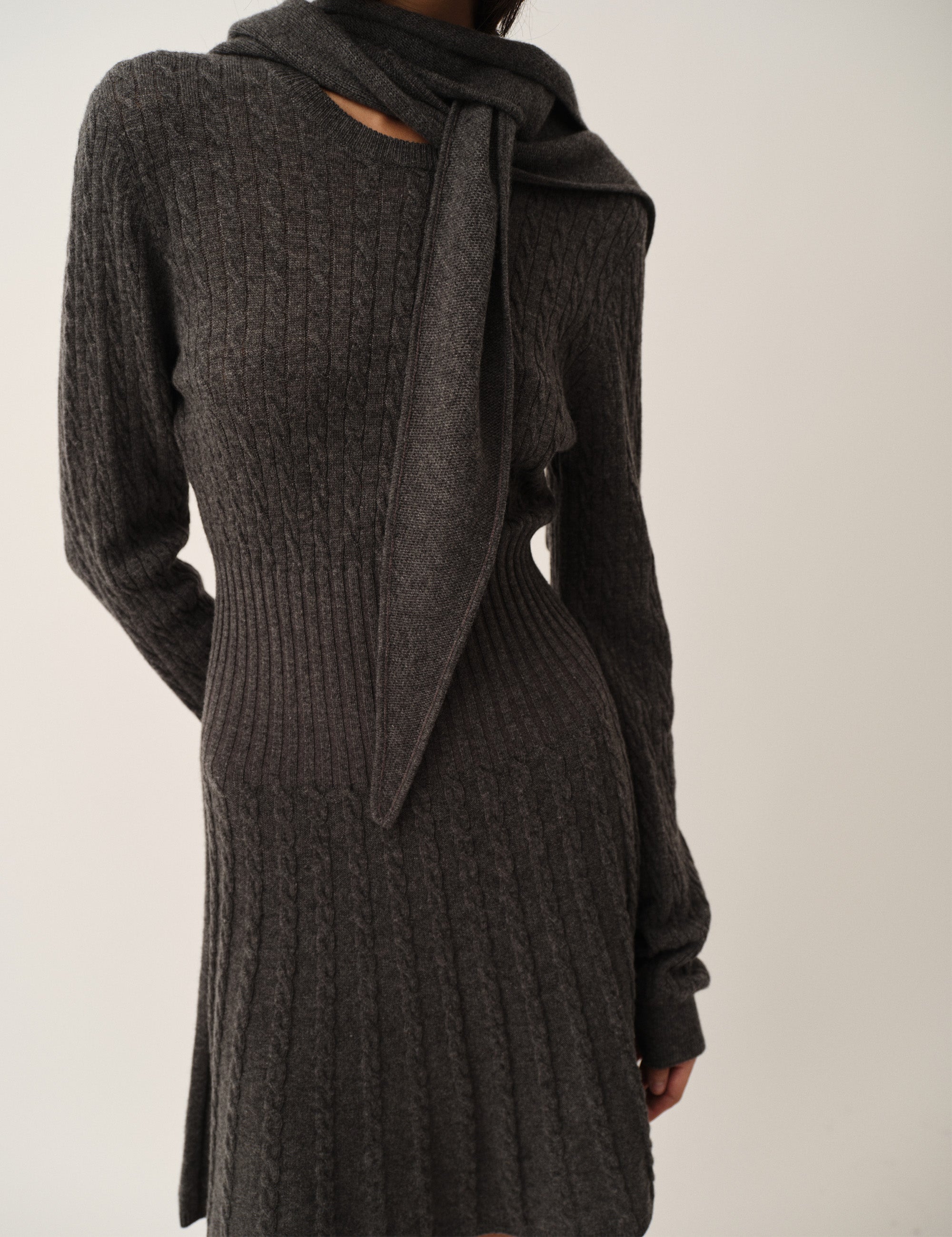 Como Cute Dress Grey Melange 4 / Grey Melange