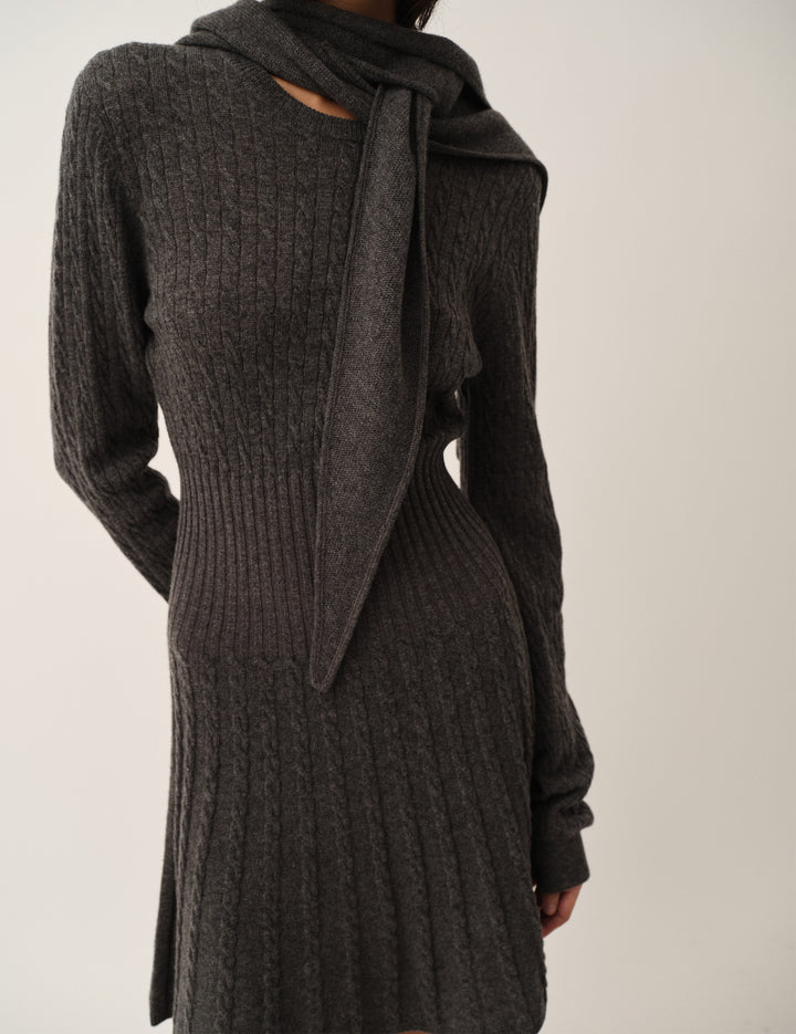 Como Cute Dress Grey Melange 4 / Grey Melange