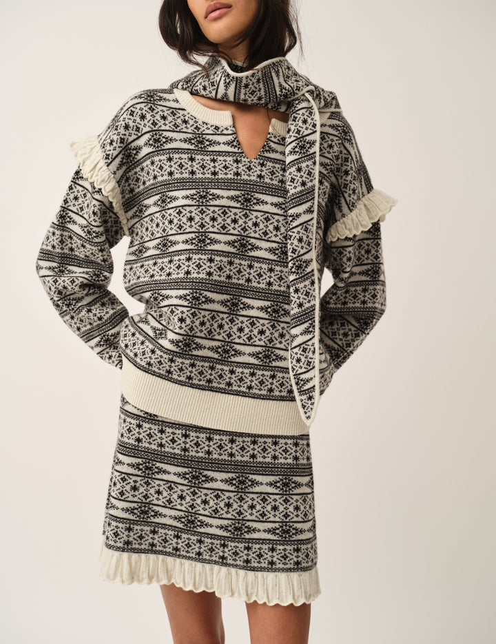 Faroe Island Knit Cream/black artwork 4 / Cream/black artwork