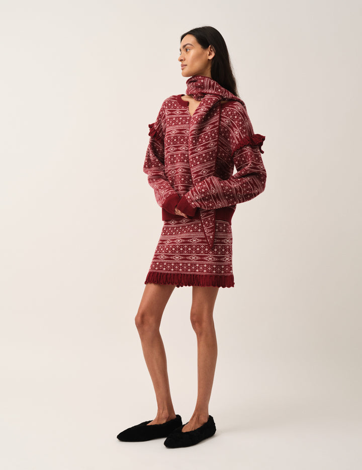Faroe Island Knit Merlot/cream artwork 4 / Merlot/cream artwork