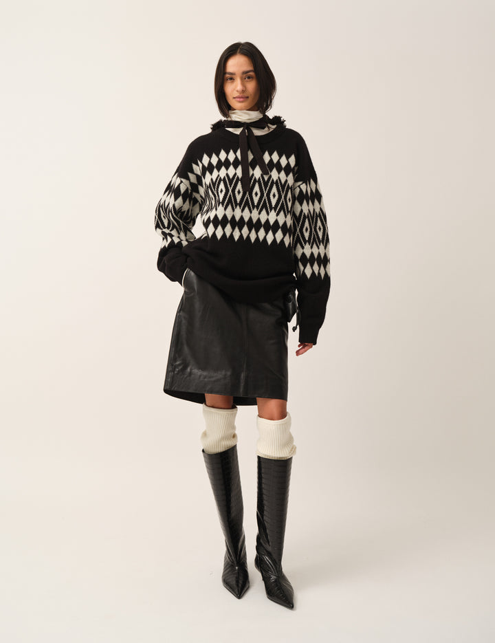 Faroe Island Sweater Black argyle 4 / Black argyle