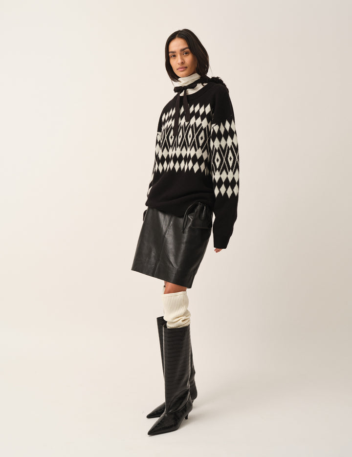 Faroe Island Sweater Black argyle 4 / Black argyle