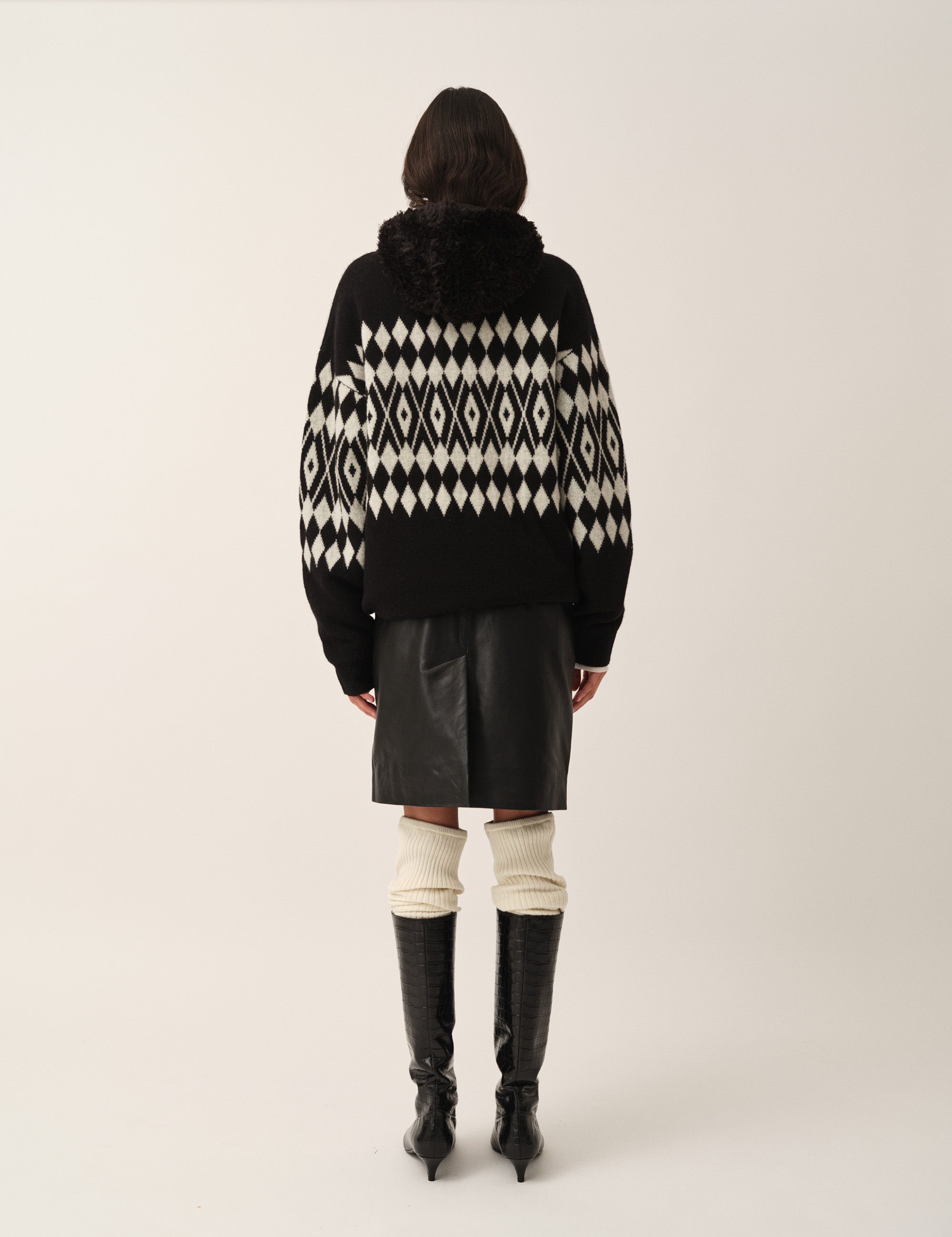 Faroe Island Sweater Black argyle 4 / Black argyle
