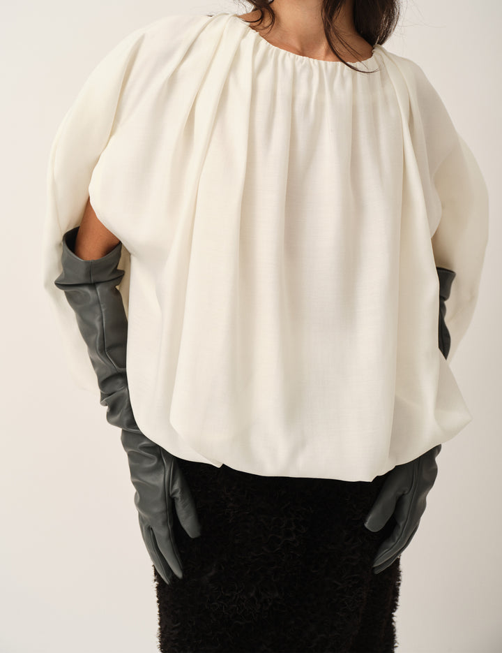 Eleanor Bubble Top Cream 4 / Cream