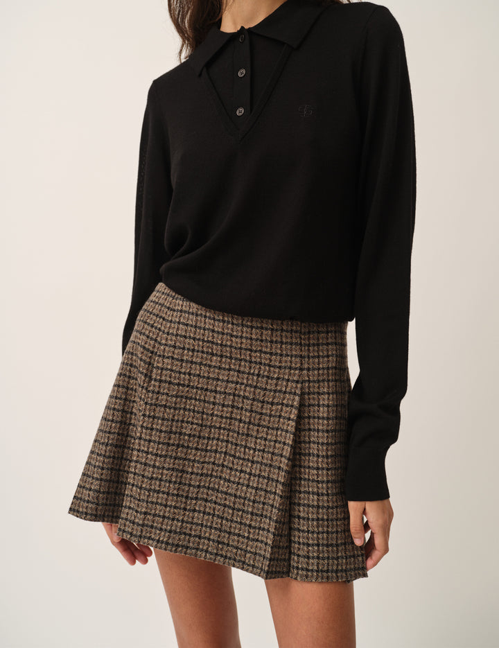 Balmoral Tennis Skirt Brown/black check 4 / Brown/black check