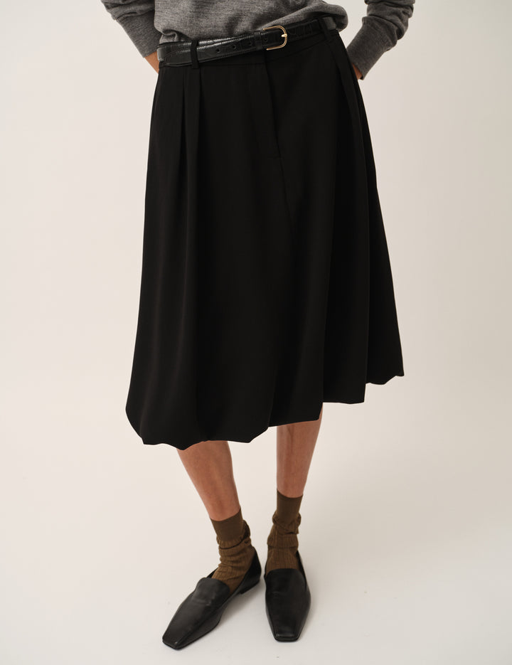 Crepe Balloon Skirt Black 4 / Black