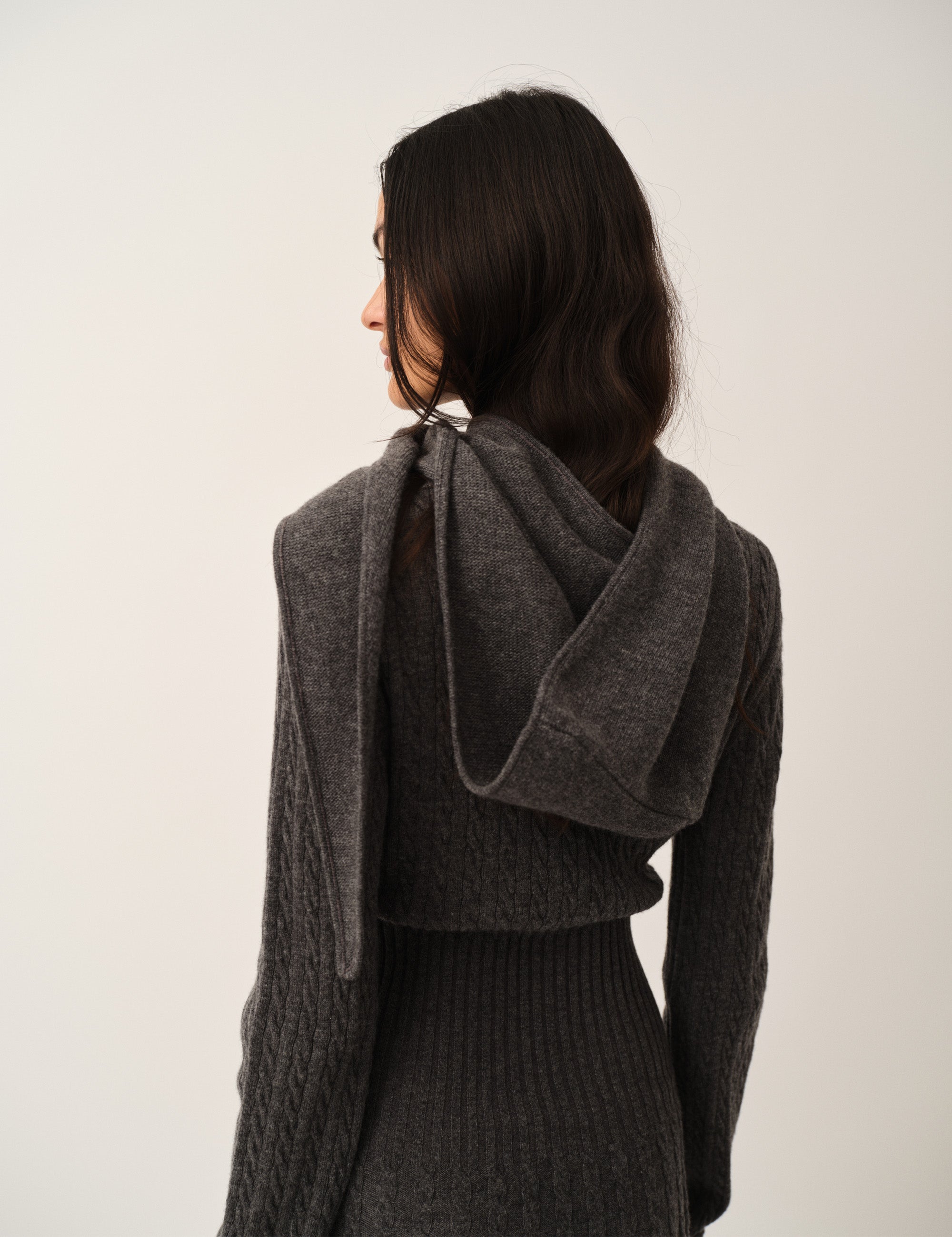 Como Hood Scarf Grey Melange OS / Grey Melange