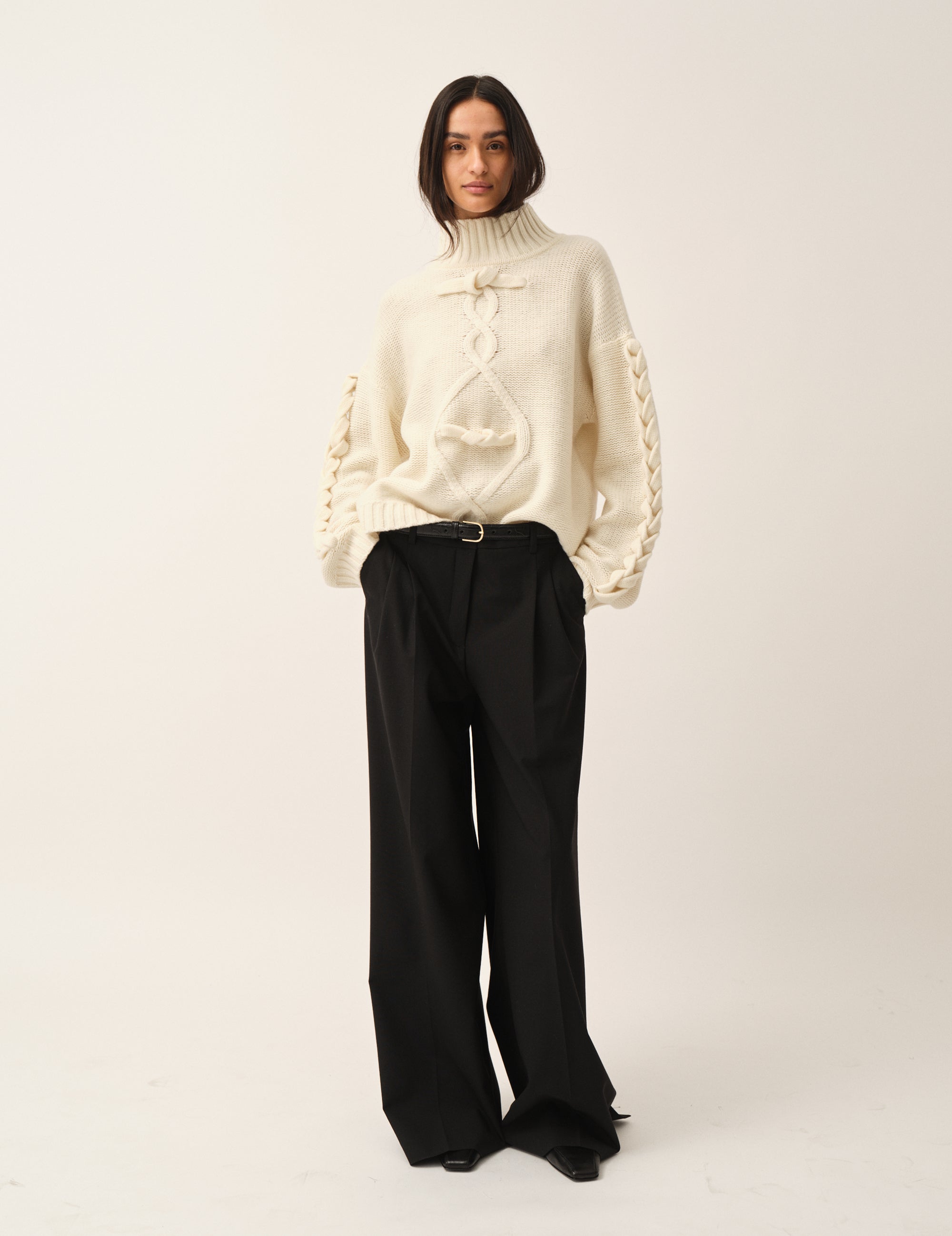 Como Braid Sweater Cream 4 / Cream