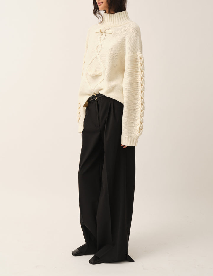 Como Braid Sweater Cream 4 / Cream
