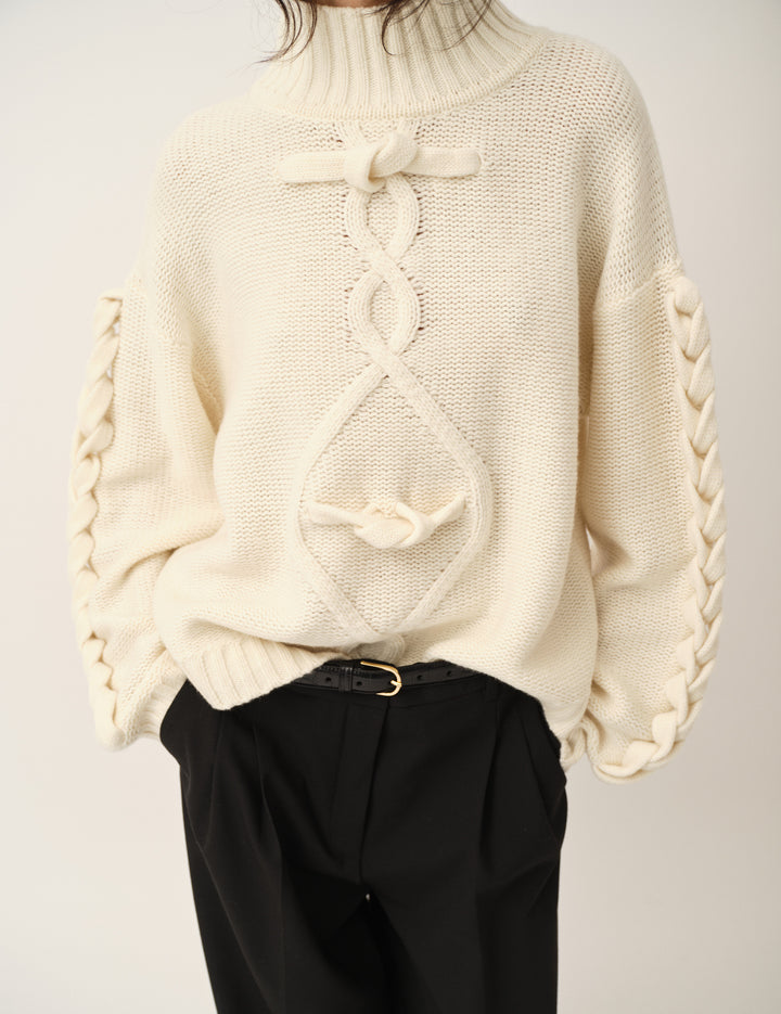 Como Braid Sweater Cream 4 / Cream