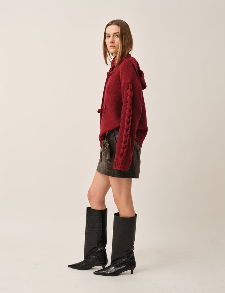Como Braid Sweater Merlot 4 / Merlot