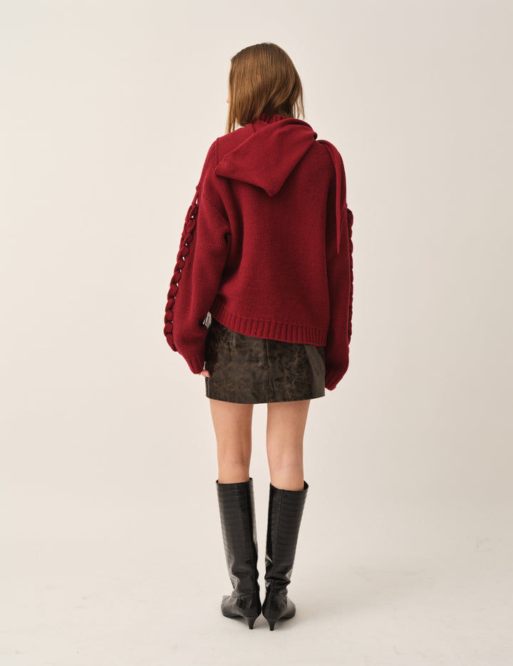 Como Braid Sweater Merlot 4 / Merlot
