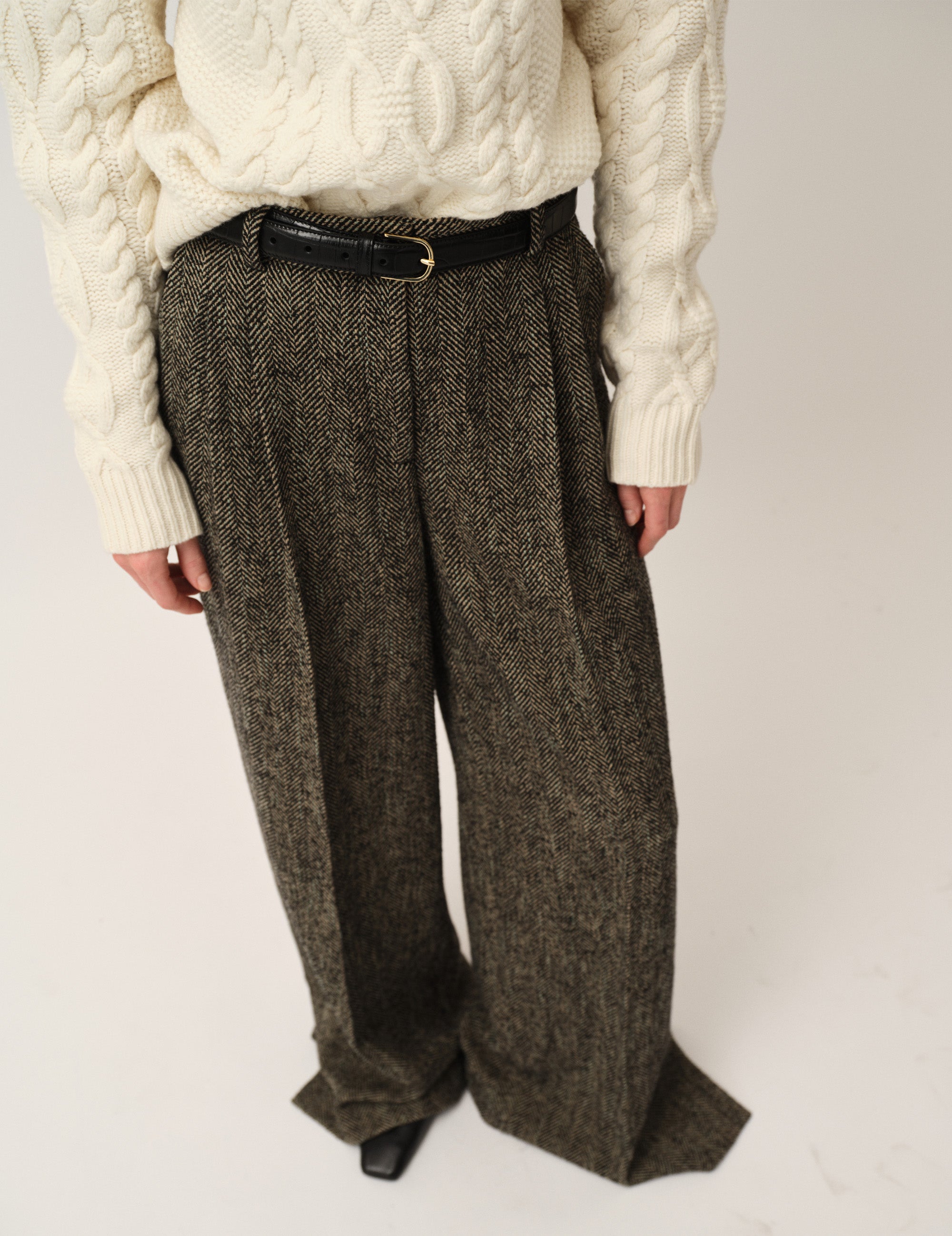 York Pants Black/brown herringbone 4 / Black/brown herringbone