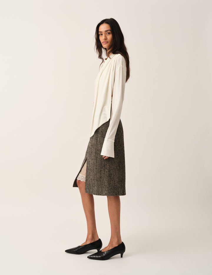 York Pencil Skirt Black/brown herringbone 4 / Black/brown herringbone