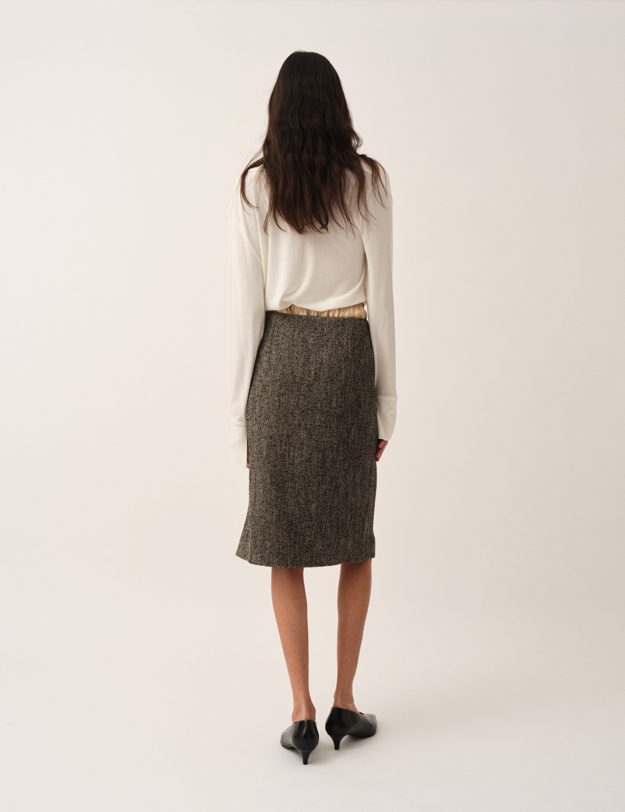 York Pencil Skirt Black/brown herringbone 4 / Black/brown herringbone