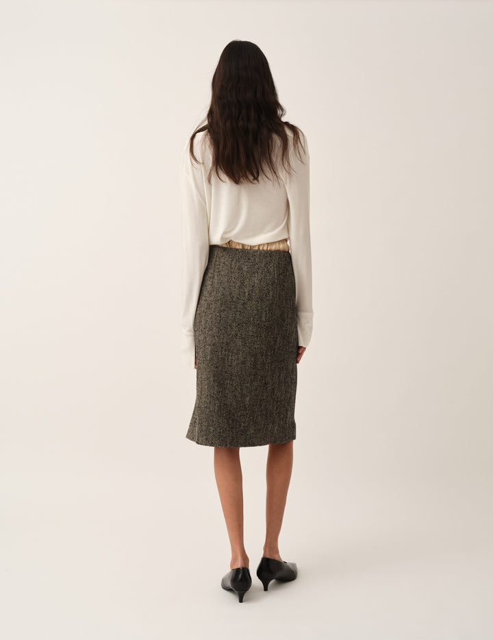 York Pencil Skirt Black/brown herringbone 4 / Black/brown herringbone