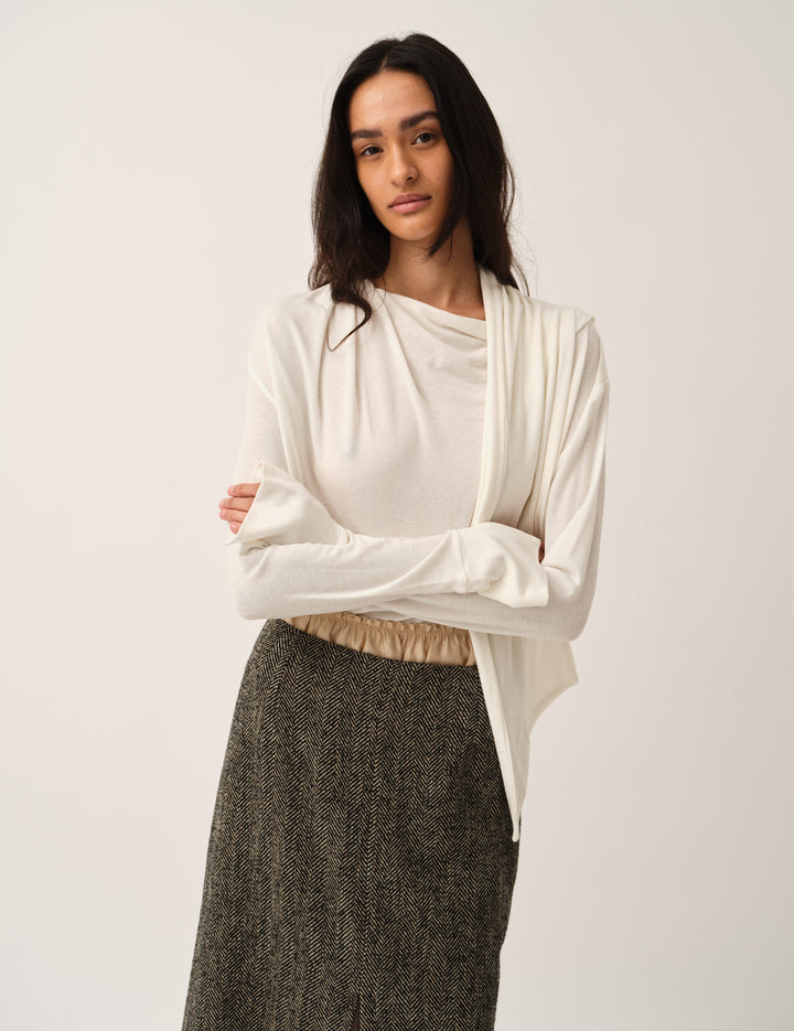 Breanna Scarf Blouse Cream 4 / Cream