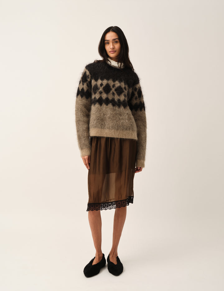 Roma Argyle Knit Raw/black artwork 4 / Raw/black artwork
