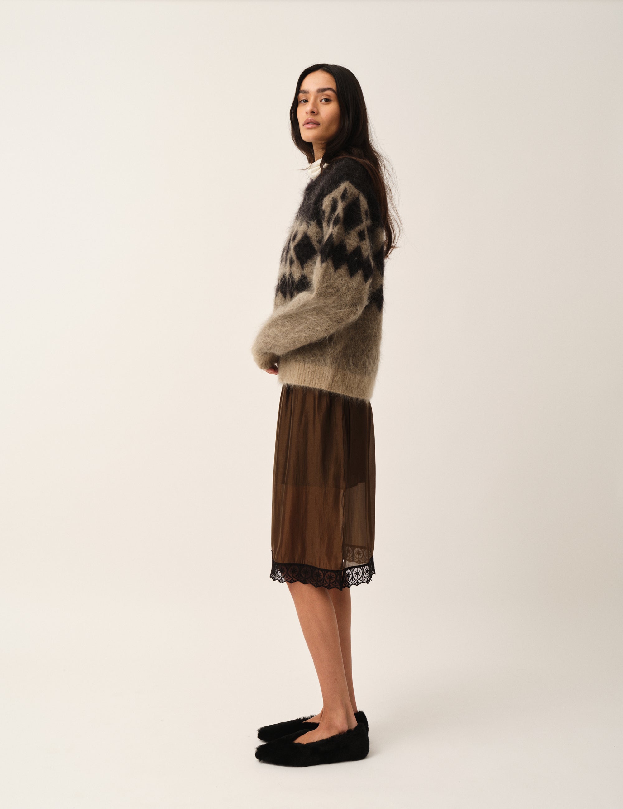 Roma Argyle Knit Raw/black artwork 4 / Raw/black artwork