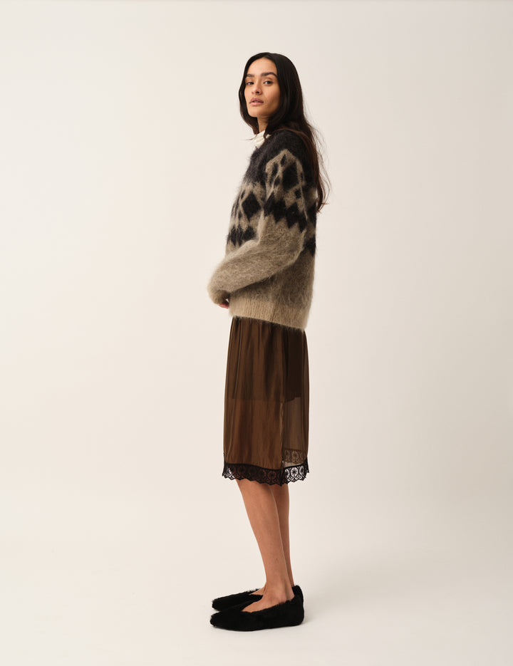 Roma Argyle Knit Raw/black artwork 4 / Raw/black artwork