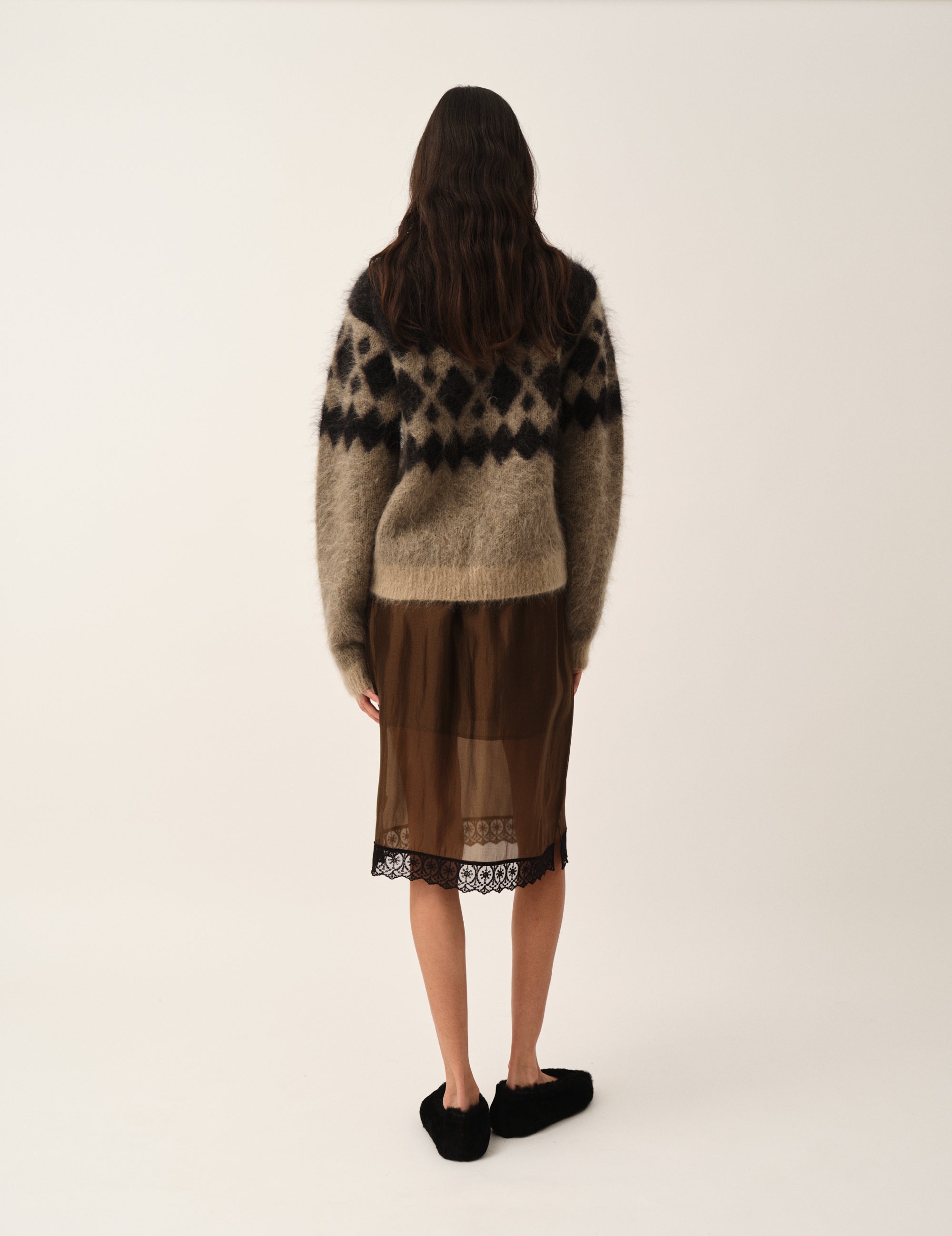 Roma Argyle Knit Raw/black artwork 4 / Raw/black artwork