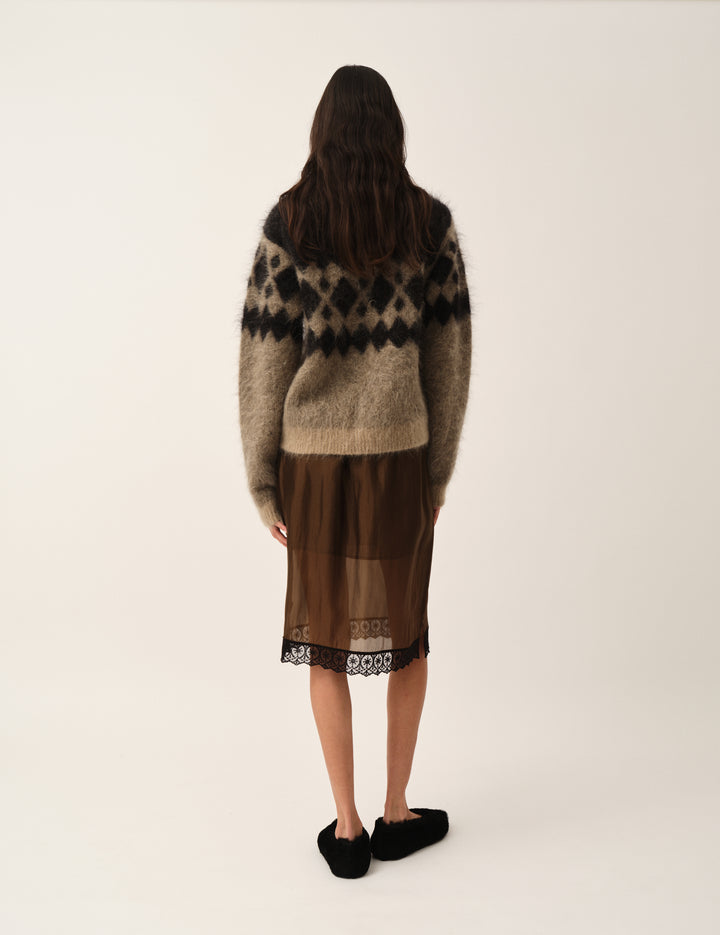 Roma Argyle Knit Raw/black artwork 4 / Raw/black artwork