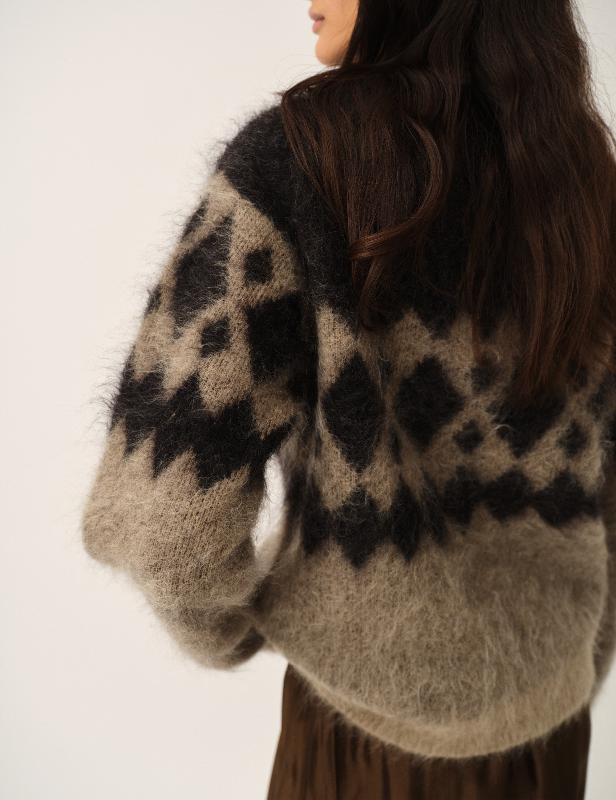 Roma Argyle Knit Raw/black artwork 4 / Raw/black artwork