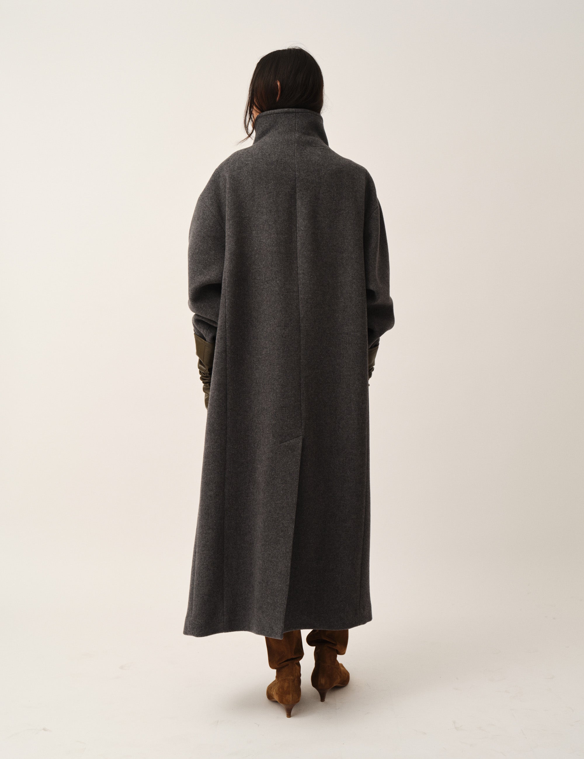 Clooney Neck Coat Grey Melange 4 / Grey Melange