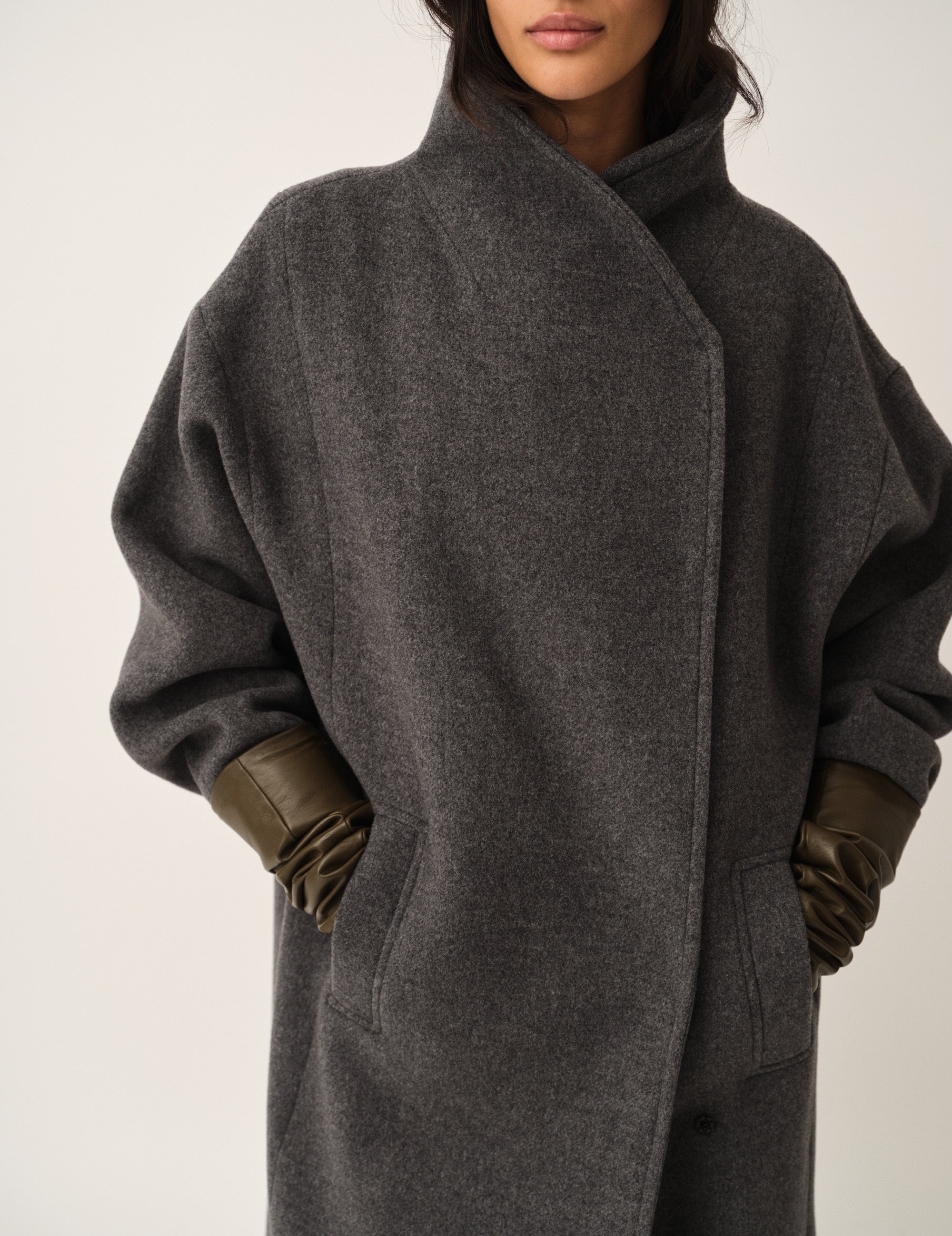 Clooney Neck Coat Grey Melange 4 / Grey Melange