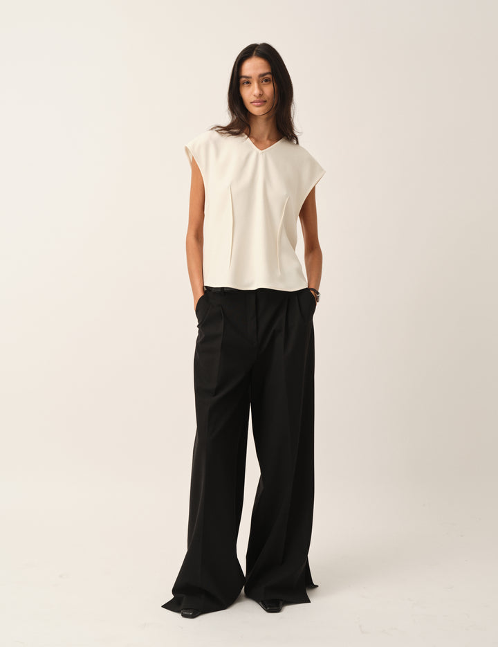 Crepe Back Blouse Cream 4 / Cream