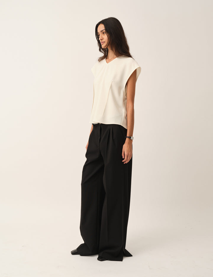 Crepe Back Blouse Cream 4 / Cream