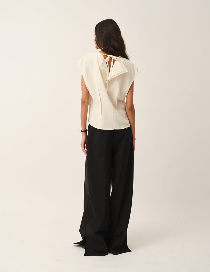 Crepe Back Blouse Cream 4 / Cream
