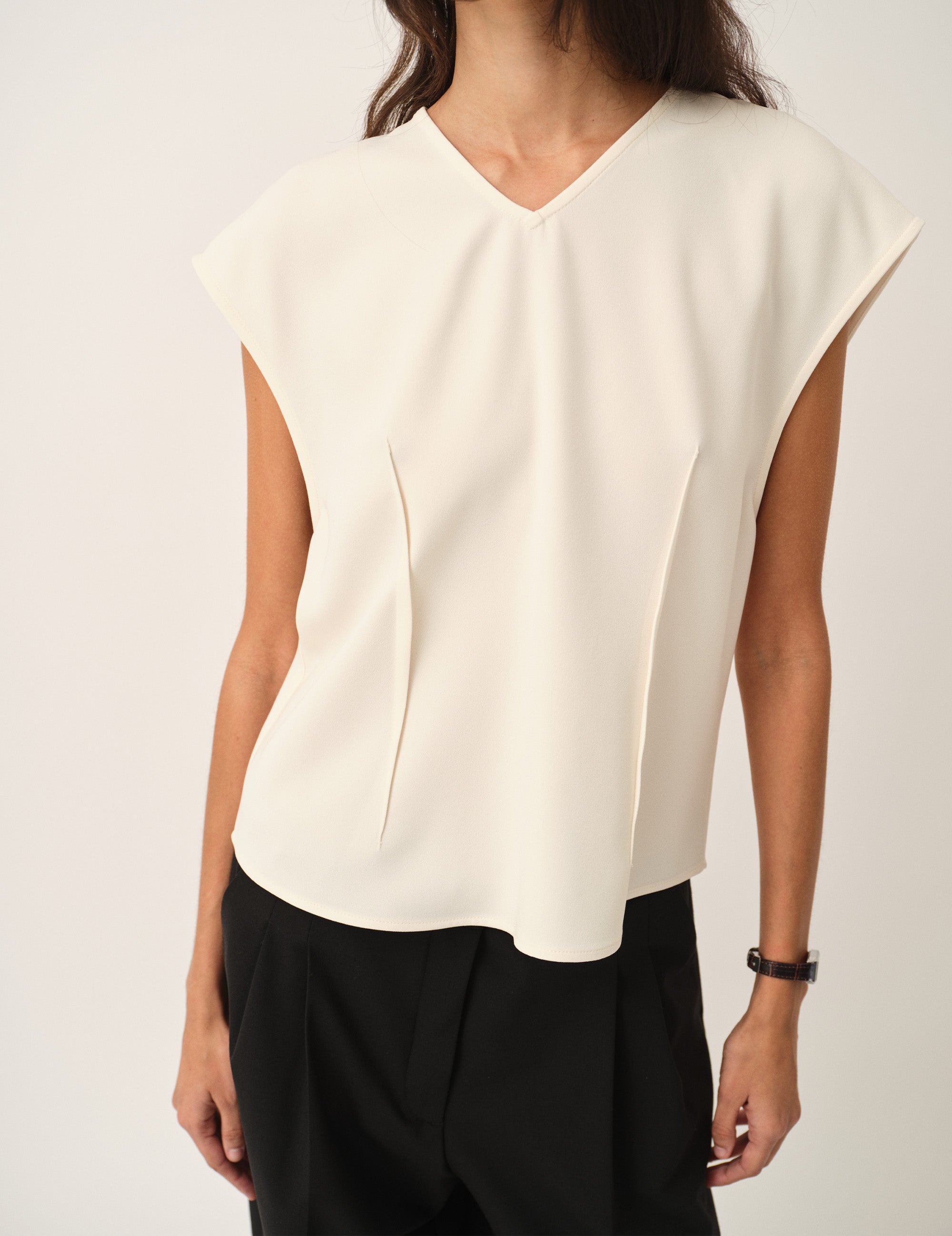 Crepe Back Blouse Cream 4 / Cream