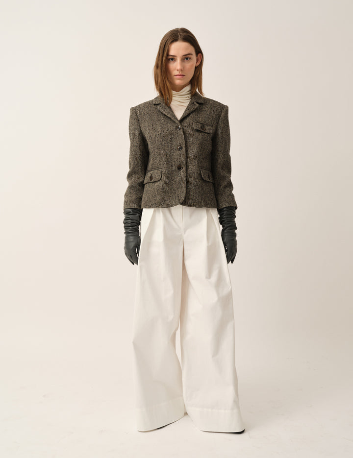 York Fitted Jacket Black/brown herringbone 4 / Black/brown herringbone