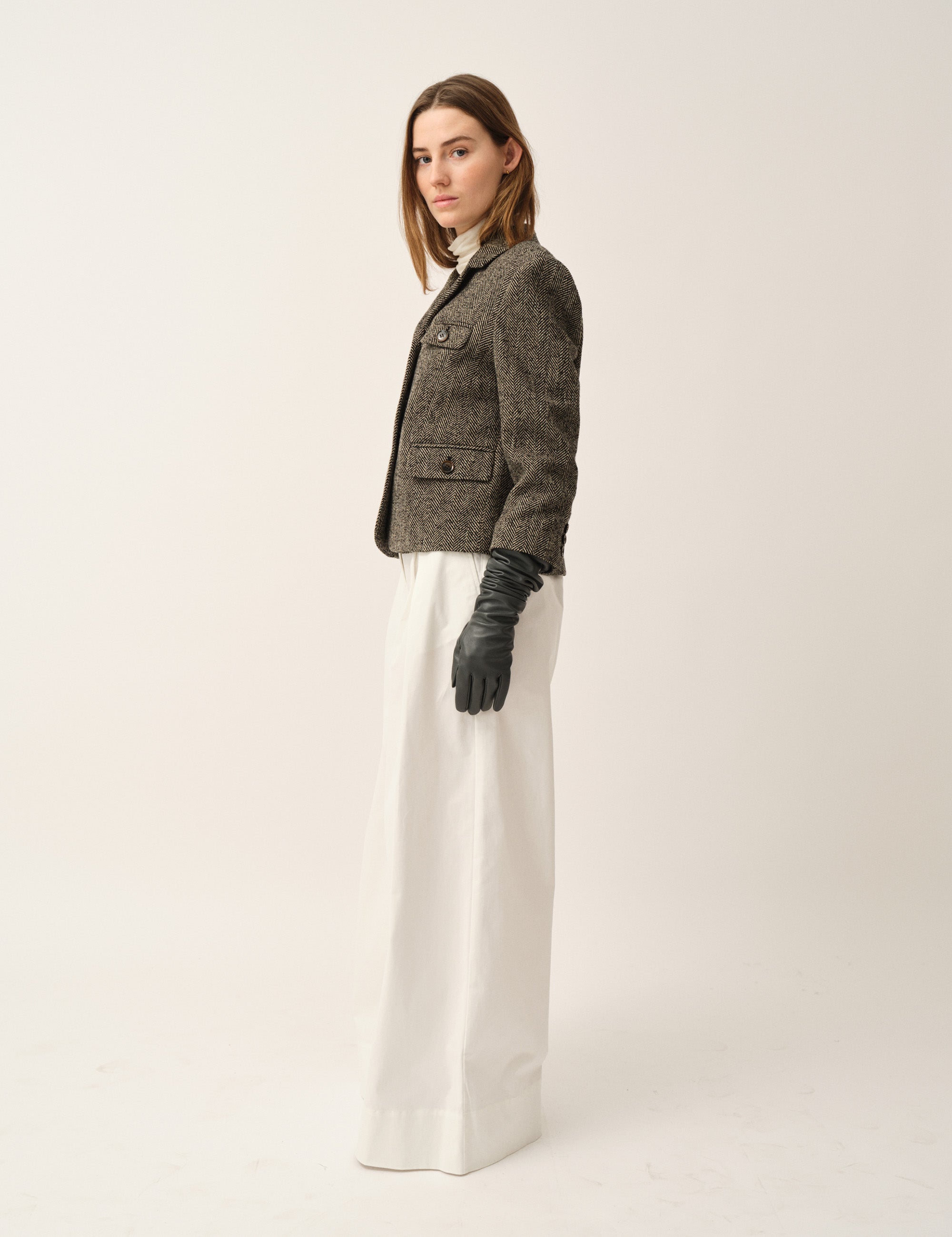 York Fitted Jacket Black/brown herringbone 4 / Black/brown herringbone