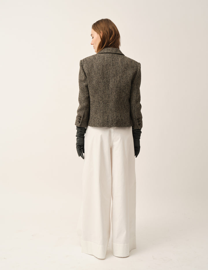 York Fitted Jacket Black/brown herringbone 4 / Black/brown herringbone