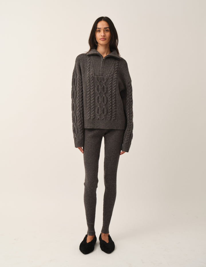 Como Zip Sweater Grey Melange 4 / Grey Melange