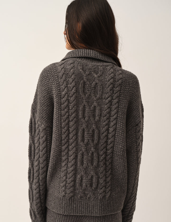 Como Zip Sweater Grey Melange 4 / Grey Melange