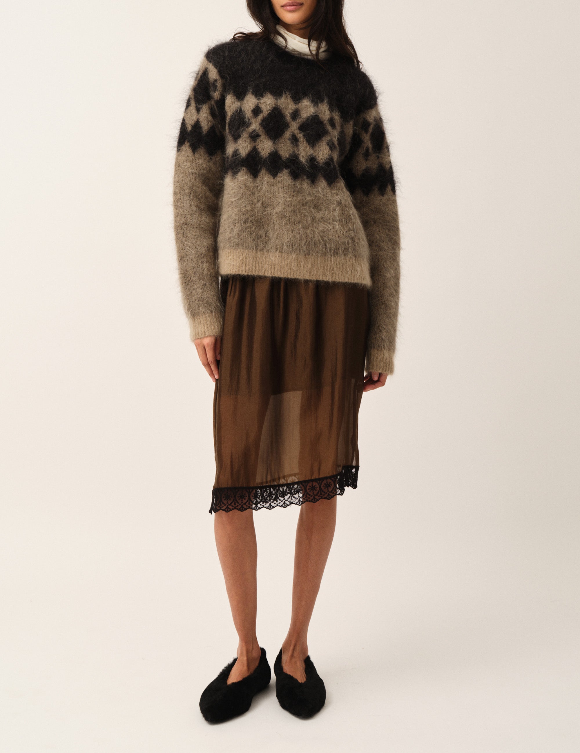 Gilian Lace Skirt Espresso 4 / Espresso